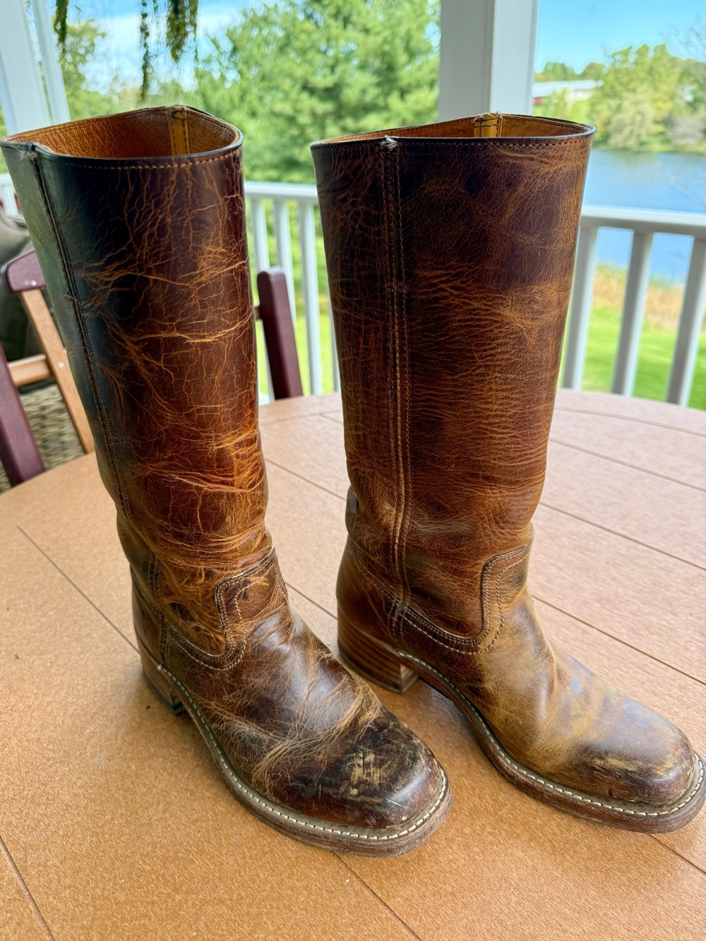 Vintage FRYE Campus 14L Boots 8M Brown Made in USA 77050